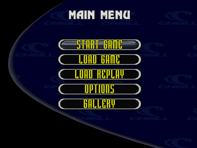 Championship Surfer (PlayStation) screenshot: Main menu