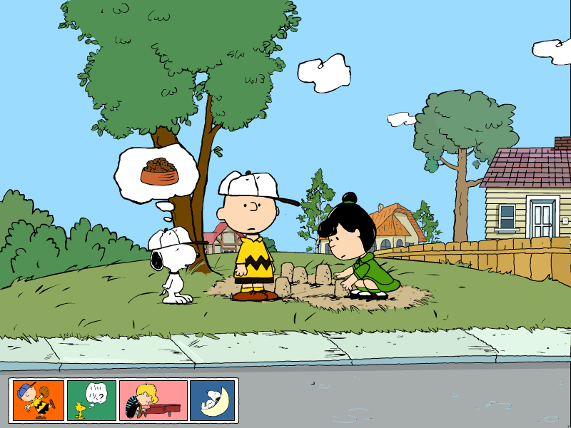 Peanuts: It's the Big Game, Charlie Brown! (Windows) screenshot: "Snoopy likes me because he's a very loyal dog"