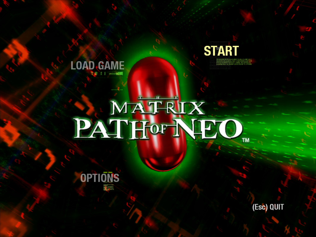 The Matrix: Path of Neo (Windows) screenshot: Main menu