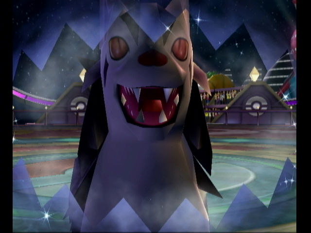 Pokémon Battle Revolution (Wii) screenshot: The itsy bitsy doggies jaws go crunch.