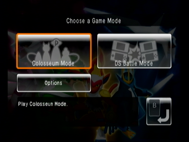 Pokémon Battle Revolution (Wii) screenshot: Select a mode.