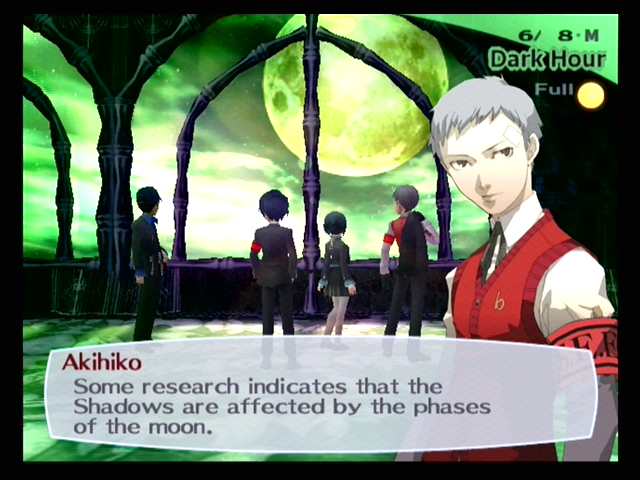 Shin Megami Tensei: Persona 3 (PlayStation 2) screenshot: Strange things happen when there is a full moon...