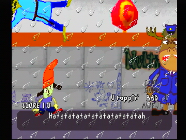 PaRappa the Rapper (PlayStation) screenshot: Mooselini is up next.