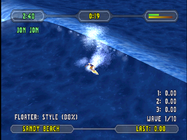Championship Surfer (PlayStation) screenshot: Floating style