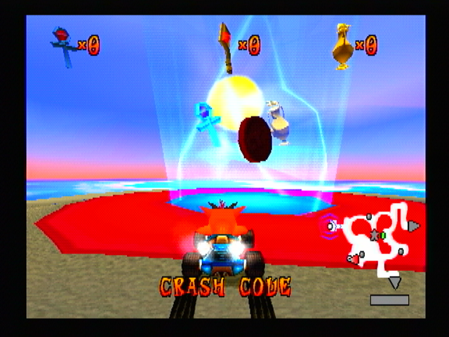 CTR: Crash Team Racing (PlayStation) screenshot: Driving to a portal.
