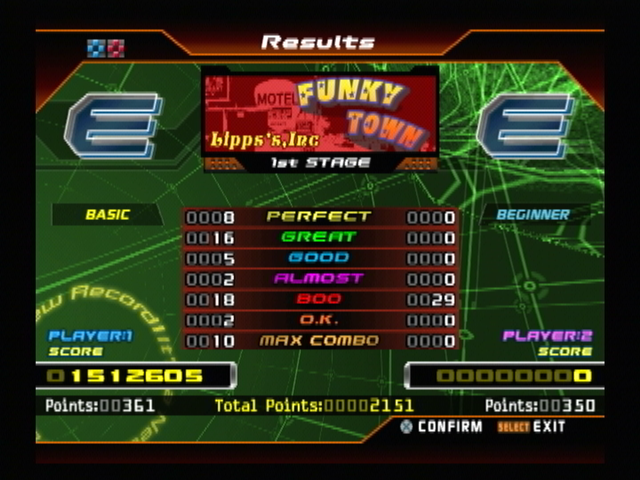 Dance Dance Revolution: SuperNOVA (PlayStation 2) screenshot: Results: we both have two left feet.