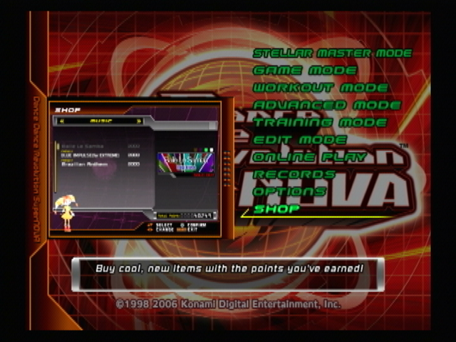 Dance Dance Revolution: SuperNOVA (PlayStation 2) screenshot: Select a mode.