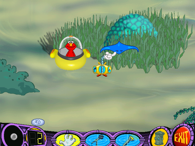 Elmo's Deep Sea Adventure (Windows) screenshot: Tickling this stingray brought on a fit of giggles