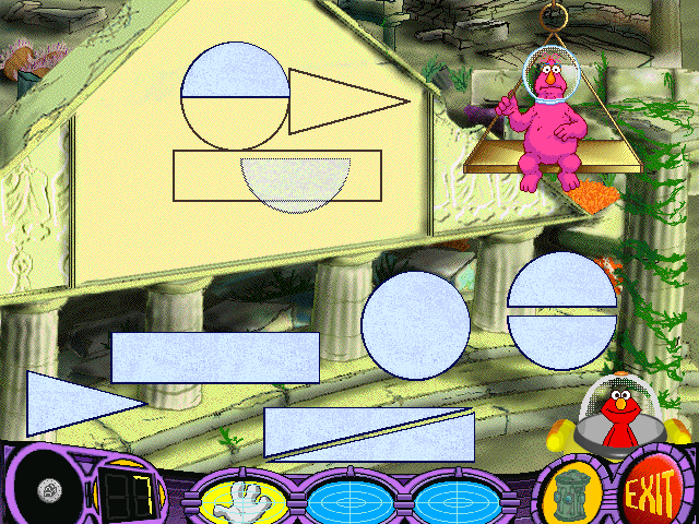 Elmo's Deep Sea Adventure (Windows) screenshot: Putting shapes back where they belong in the ruins of Atlantis