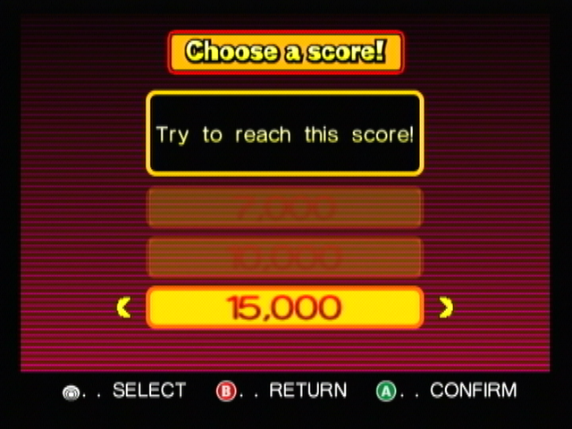 Pac-Man Vs. (GameCube) screenshot: Select how many points you want to aim for.