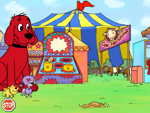 Clifford the Big Red Dog: Phonics (Windows) screenshot: Whack-a-letter!