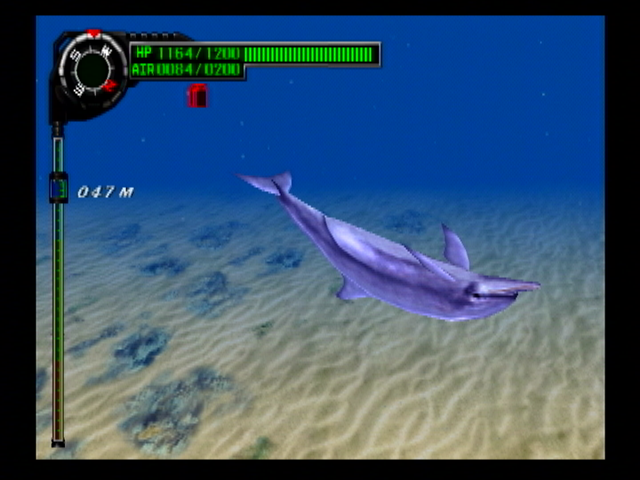 Everblue 2 (PlayStation 2) screenshot: Aww, it's a dolphin who wants a belly rub.