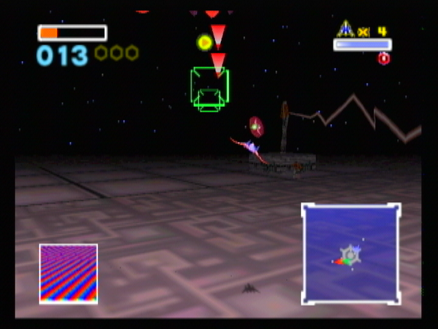 Star Fox 64 (Wii) screenshot: ... as do the defending fighters.