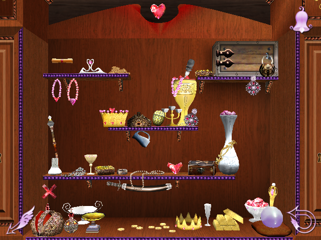 Barbie and the Magic of Pegasus (Windows) screenshot: Annika is promised an ancient treasure map if she can maneuver it through all these objects to the red X