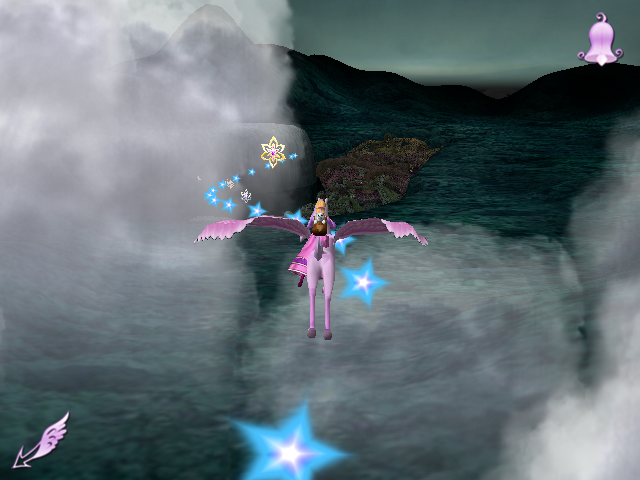 Barbie and the Magic of Pegasus (Windows) screenshot: Annika, Shiver, and Brietta are off to find pieces for the wand of light