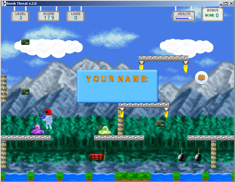 Bomb Threat (Windows) screenshot: Death comes to all good super men.
