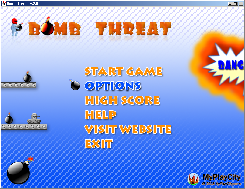 Bomb Threat (Windows) screenshot: Title screen