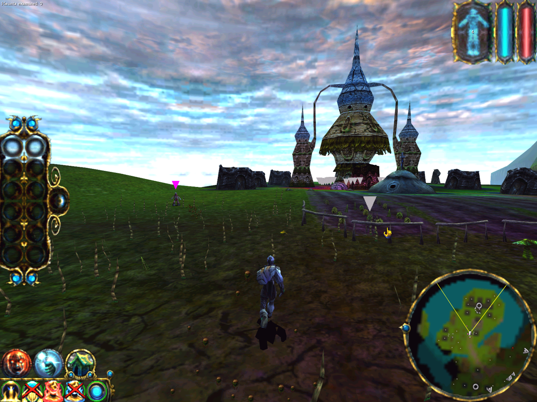 Sacrifice (Windows) screenshot: A citadel-like structure sits in a corner of Diallia a land said to be long abandoned by the gods.