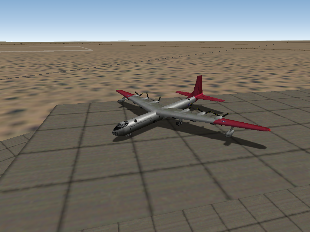 X-Plane 6 (Windows) screenshot: B-36 Peacemaker