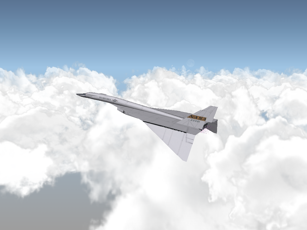 X-Plane 6 (Macintosh) screenshot: XB-70 Valkyrie