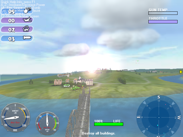 Sky Aces (Windows) screenshot: First person without guns.