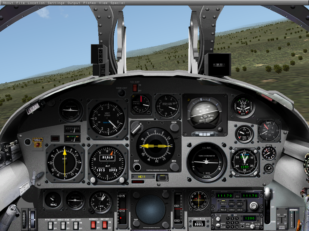 X-Plane 6 (Macintosh) screenshot: F-104 cockpit