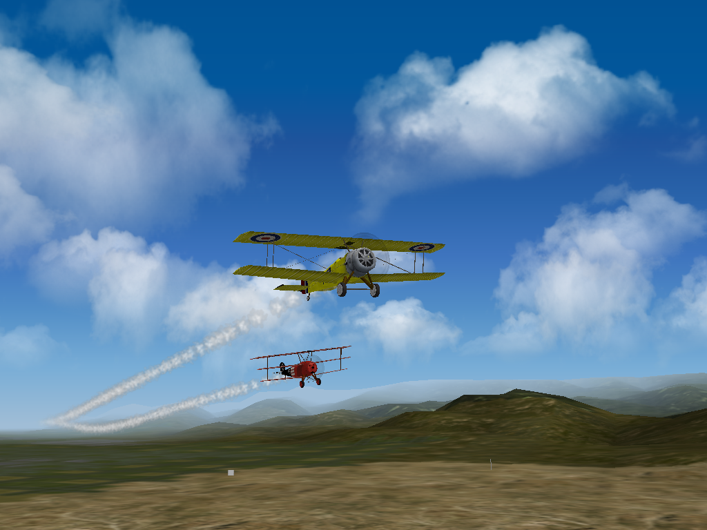 X-Plane 6 (Windows) screenshot: Online flight over the Mojave