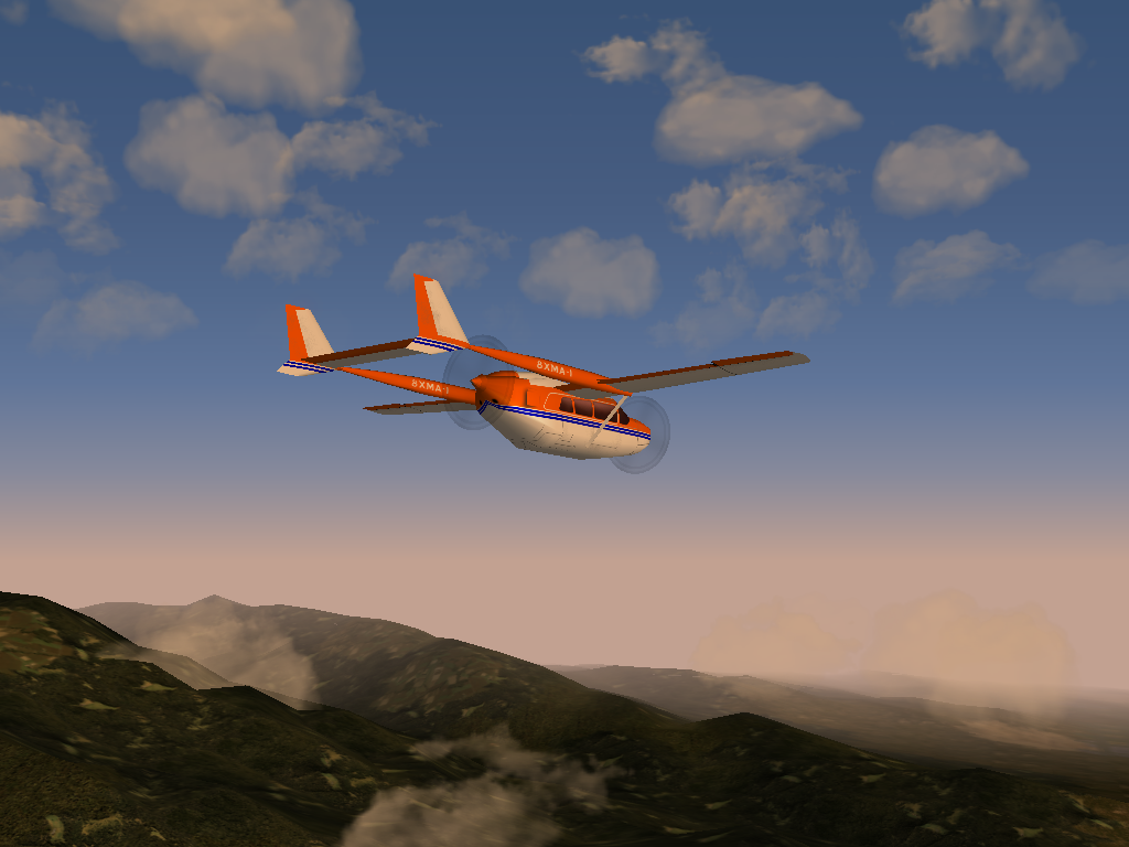 X-Plane 6 (Windows) screenshot: Cessna 337 Skymaster