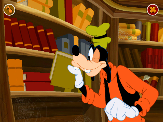 Disney Learning Adventure: Search for the Secret Keys (Windows) screenshot: Goofy hunts for a missing key