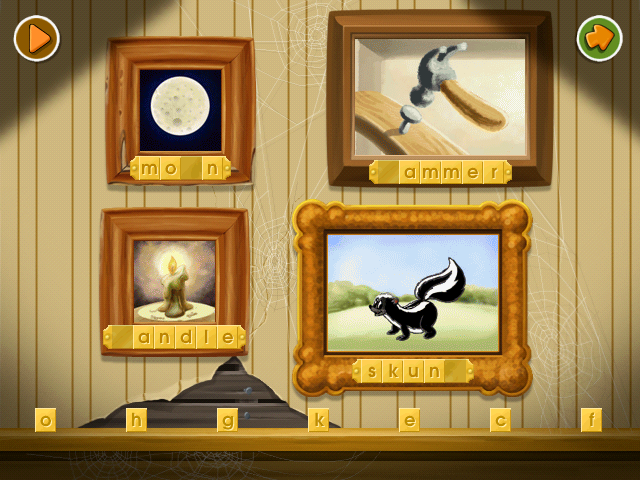 Disney Learning Adventure: Search for the Secret Keys (Windows) screenshot: On the next level, replace the missing letters