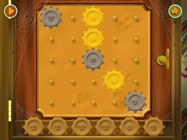 Disney Learning Adventure: Search for the Secret Keys (Windows) screenshot: match up opposites to make the clock run again