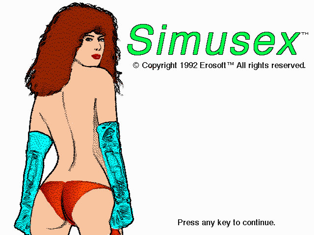SimuSex (DOS) screenshot: They really trademarked *this*?