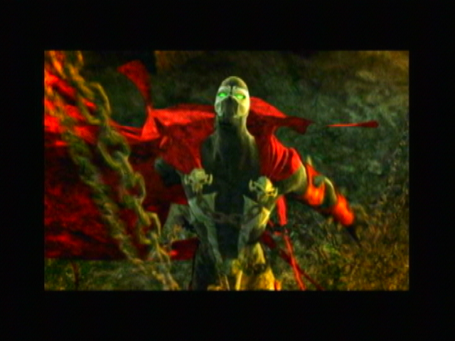 Spawn: Armageddon (GameCube) screenshot: Intro: spawn erupts in chains.
