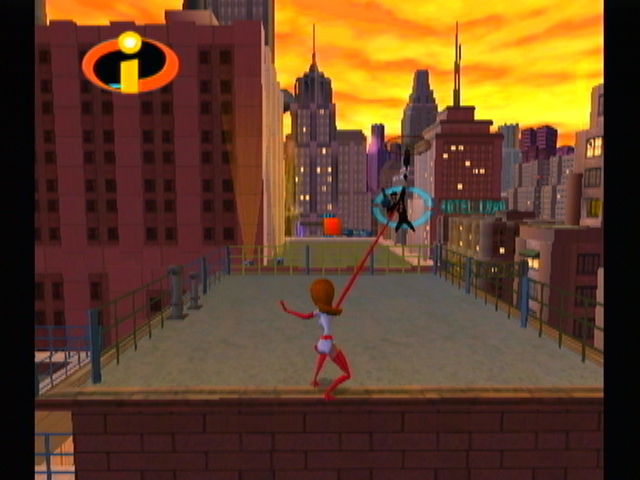The Incredibles (GameCube) screenshot: Tossing enemies.