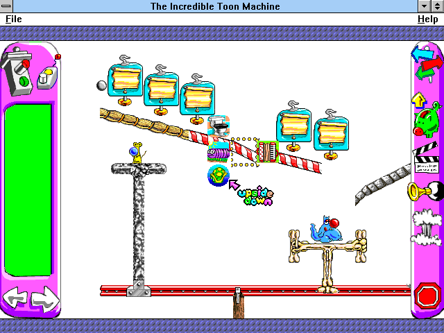 The Incredible Toon Machine (Windows 3.x) screenshot: First puzzle