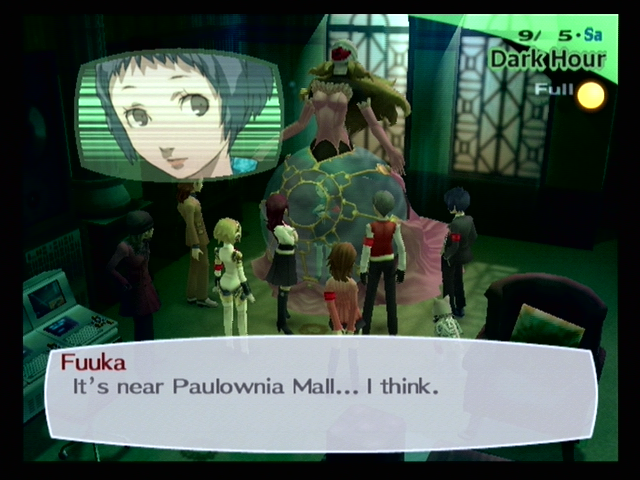 Shin Megami Tensei: Persona 3 (PlayStation 2) screenshot: Fuuka has the ability to scan for shadows.