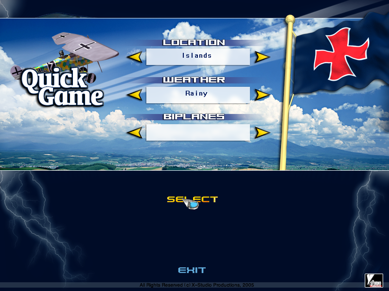 Sky Aces (Windows) screenshot: Network game setup.