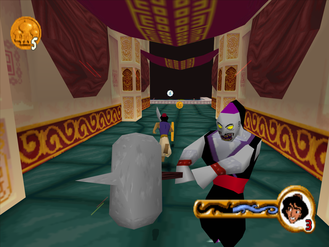 Disney's Aladdin in Nasira's Revenge (Windows) screenshot: This hammer swinging guy is really fast!
