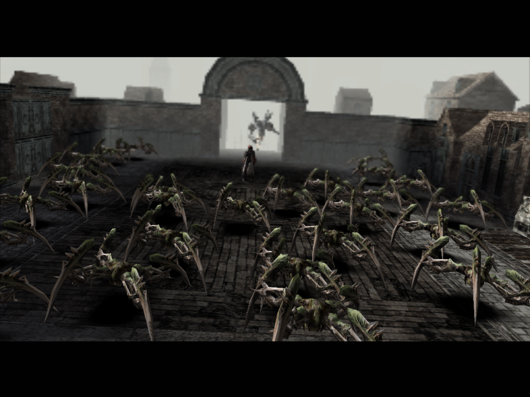 Chaos Legion (Windows) screenshot: I guess that's why they call this Chaos legion. Cut-scenes are in-game.