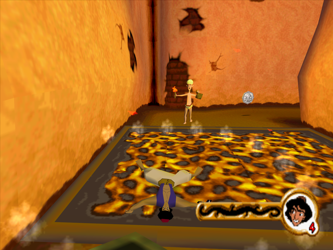 Disney's Aladdin in Nasira's Revenge (Windows) screenshot: I'm getting cooked alive.