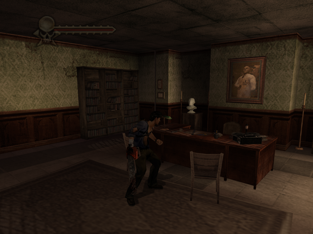 Evil Dead: Regeneration (Windows) screenshot: The asylum's chief Doctor seems to be deeply involved.