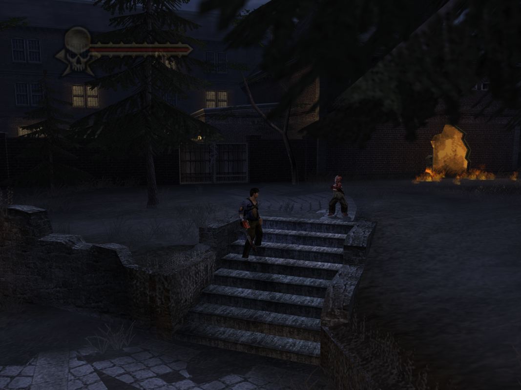 Evil Dead: Regeneration (Windows) screenshot: Escaping the asylum. I wonder where this leads.