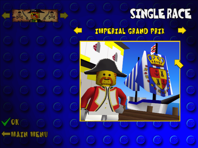 LEGO Racers (Windows) screenshot: Race selection