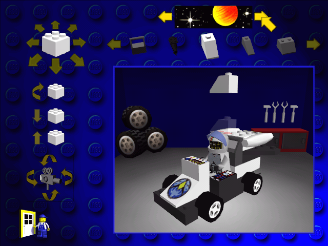 LEGO Racers (Windows) screenshot: Then use one of the themes up top to build it piece by piece.