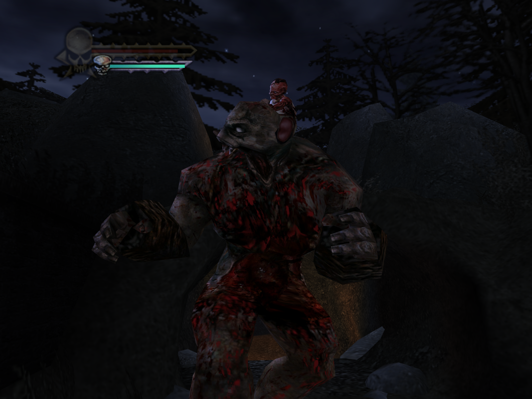 Evil Dead: Regeneration (Windows) screenshot: Sam can also hitch a ride on these big guys.