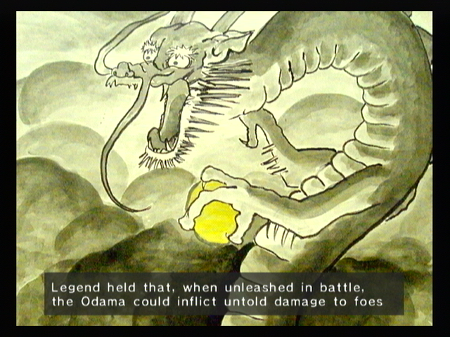 Odama (GameCube) screenshot: The legend of the Odama
