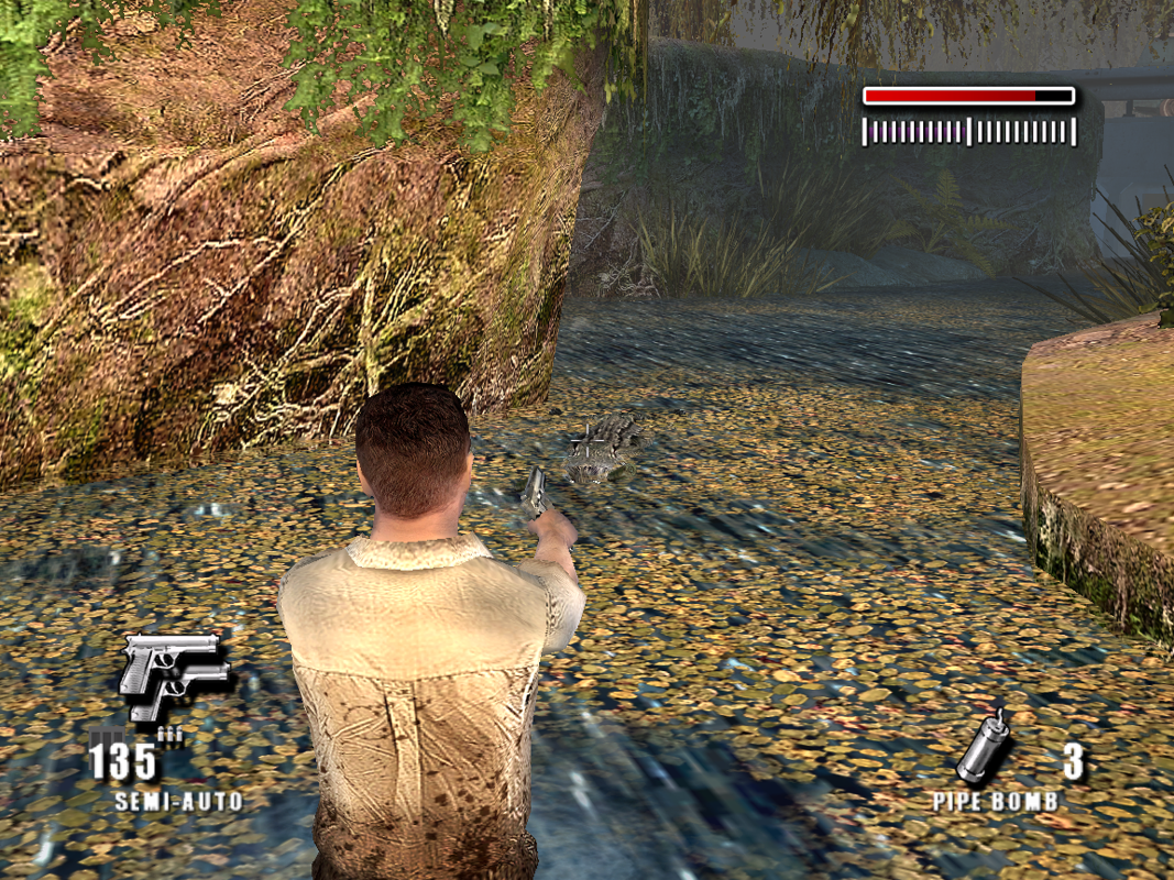 Made Man: Confessions of the Family Blood (Windows) screenshot: Gator's in the swamp are hard to spot. Tread carefully.