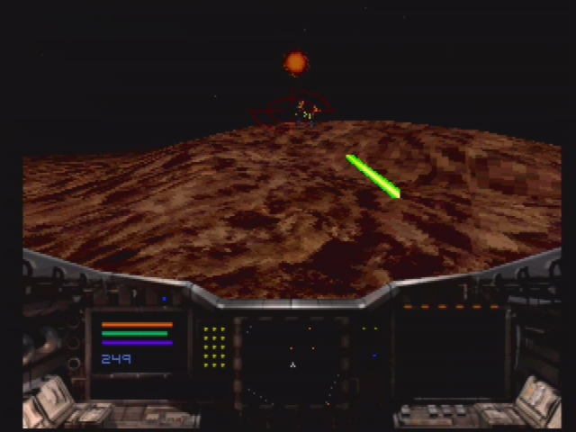 Shockwave Assault (PlayStation) screenshot: Exchanging fire.