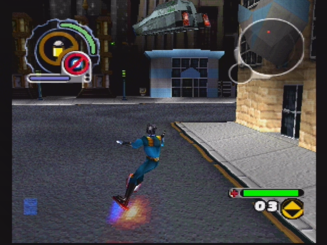 ReBoot (PlayStation) screenshot: Skating around downtown.