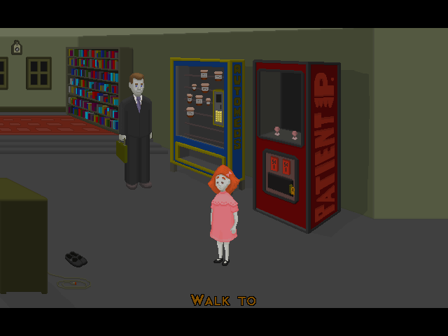 Emily Enough: Imprisoned (Windows) screenshot: Emily has no money to use the machines.